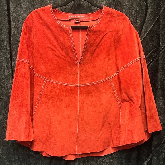 Vintage Red Suede Margaret Godfrey Cape Size Small - Picture 5 of 6
